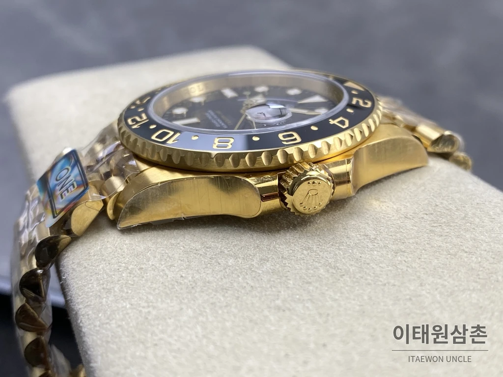 롤렉스 GMT-마스터 II 904L 스틸 세라믹베젤 3285무브먼트 골드베젤 오토매틱 40mm