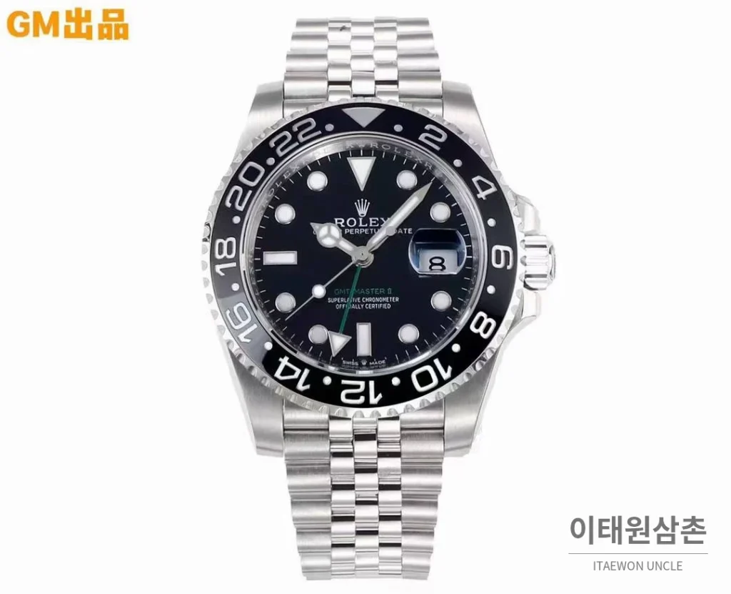 롤렉스 GMT마스터2 904L스틸 세라믹베젤 듀얼타임 오토매틱 블랙 다이얼