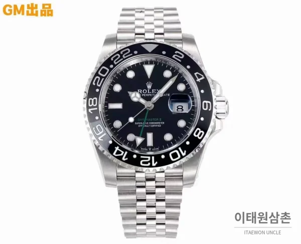 롤렉스 GMT마스터2 904L스틸 세라믹베젤 듀얼타임 오토매틱 블랙 다이얼