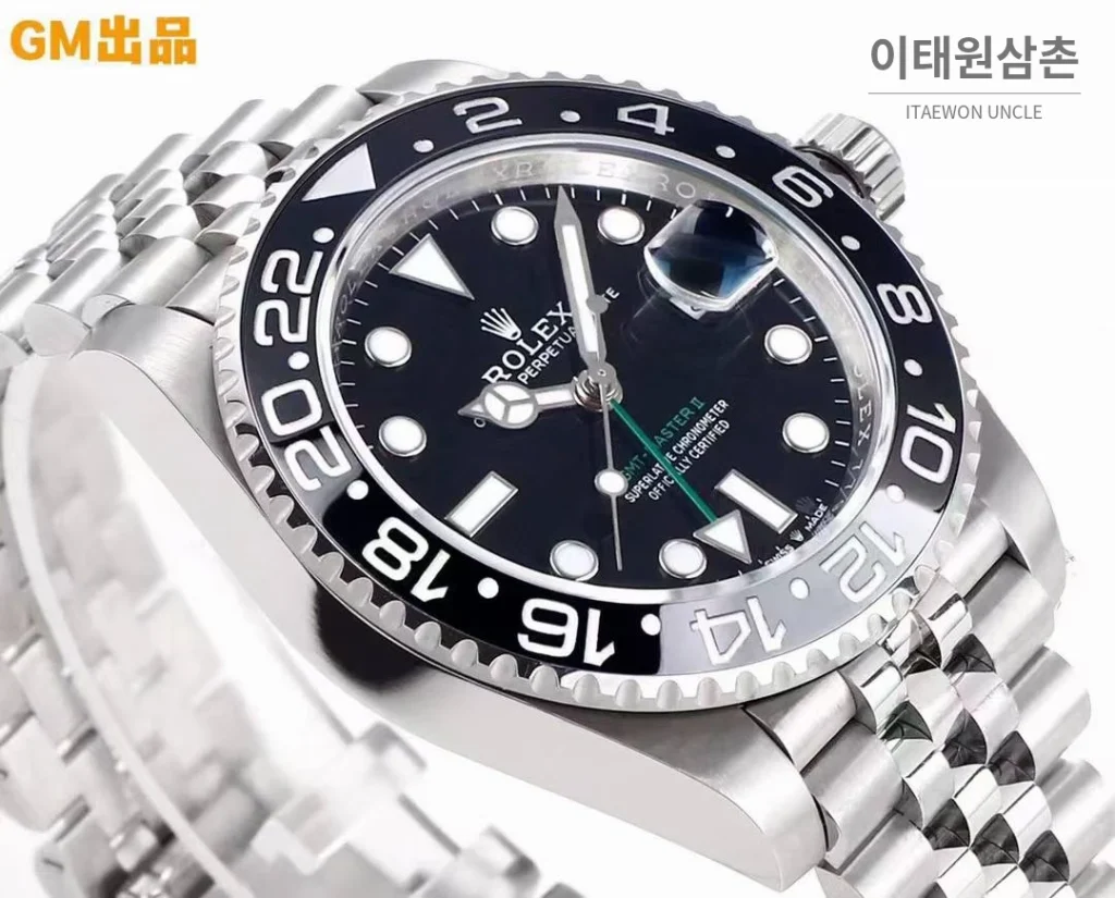 롤렉스 GMT마스터2 904L스틸 세라믹베젤 듀얼타임 오토매틱 블랙 다이얼