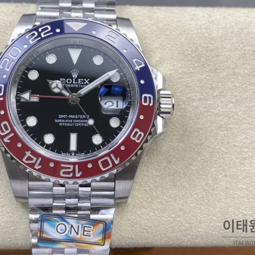 롤렉스 GMT-마스터 II 904L 스틸 팹시 세라믹베젤 오토매틱