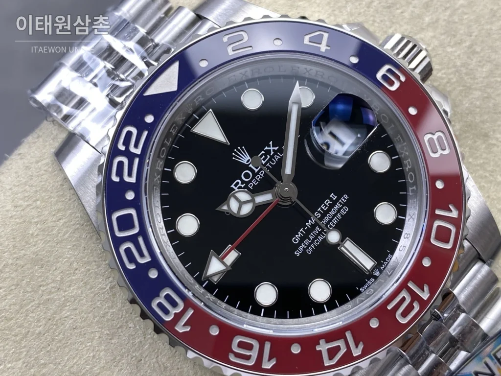 롤렉스 GMT-마스터 II 904L 스틸 팹시 세라믹베젤 오토매틱