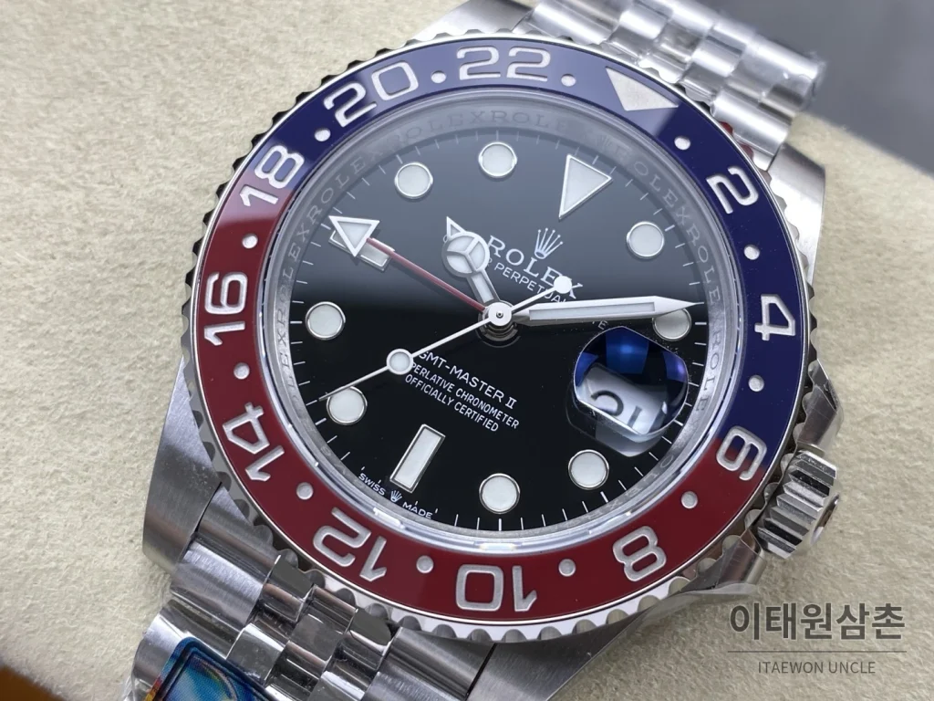 롤렉스 GMT-마스터 II 904L 스틸 팹시 세라믹베젤 오토매틱