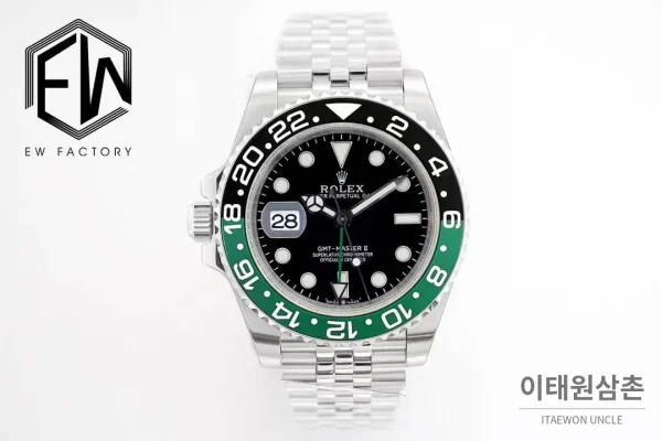 롤렉스 GMT 마스터 II 레프트핸드 스프라이트 그린 블랙 베젤 오토매틱 40mm 블랙 / 그린 (2) 롤렉스 GMT 마스터 II 레프트핸드 스프라이트 그린 블랙 베젤 오토매틱 40mm 블랙 / 그린 (2)