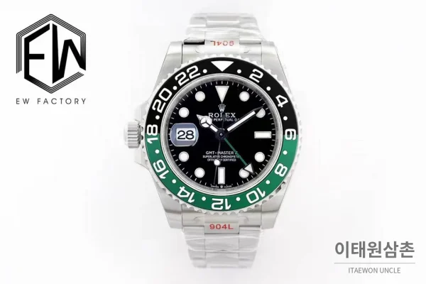 롤렉스 GMT 마스터 II 레프트핸드 스프라이트 그린 블랙 베젤 오토매틱 40mm 블랙 / 그린 롤렉스 GMT 마스터 II 레프트핸드 스프라이트 그린 블랙 베젤 오토매틱 40mm 블랙 / 그린