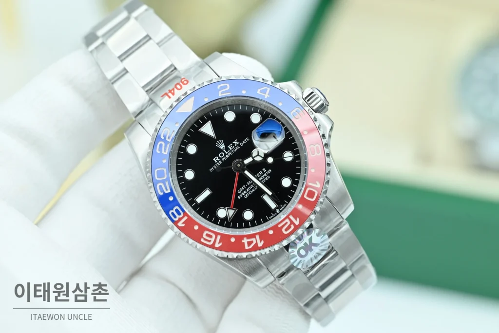 롤렉스 GMT 마스터 II 펩시 블랙다이얼 세라믹베젤 오토매틱 40mm
