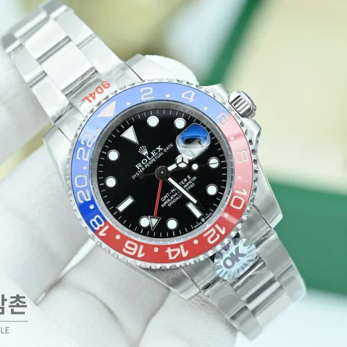 롤렉스 GMT 마스터 II 펩시 블랙다이얼 세라믹베젤 오토매틱 40mm 롤렉스 GMT 마스터 II 펩시 블랙다이얼 세라믹베젤 오토매틱 40mm