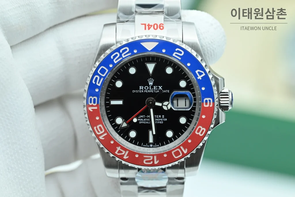 롤렉스 GMT 마스터 II 펩시 블랙다이얼 세라믹베젤 오토매틱 40mm