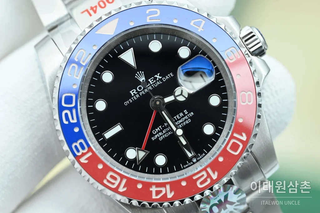 롤렉스 GMT 마스터 II 펩시 블랙다이얼 세라믹베젤 오토매틱 40mm