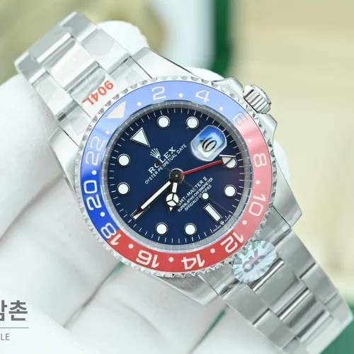 롤렉스 GMT 마스터 II 펩시 블루다이얼 세라믹베젤 오토매틱 40mm 롤렉스 GMT 마스터 II 펩시 블루다이얼 세라믹베젤 오토매틱 40mm