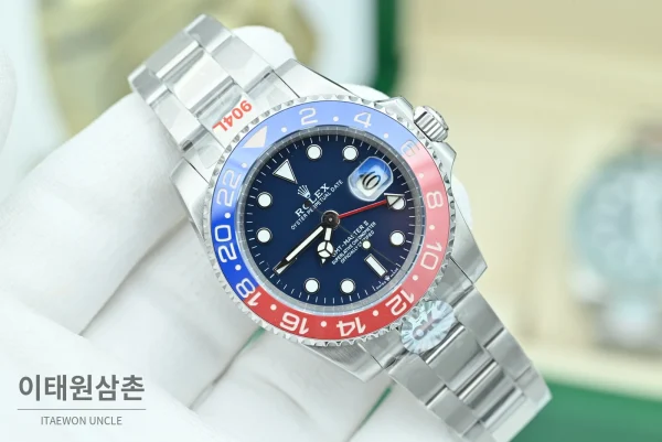 롤렉스 GMT 마스터 II 펩시 블루다이얼 세라믹베젤 오토매틱 40mm 롤렉스 GMT 마스터 II 펩시 블루다이얼 세라믹베젤 오토매틱 40mm