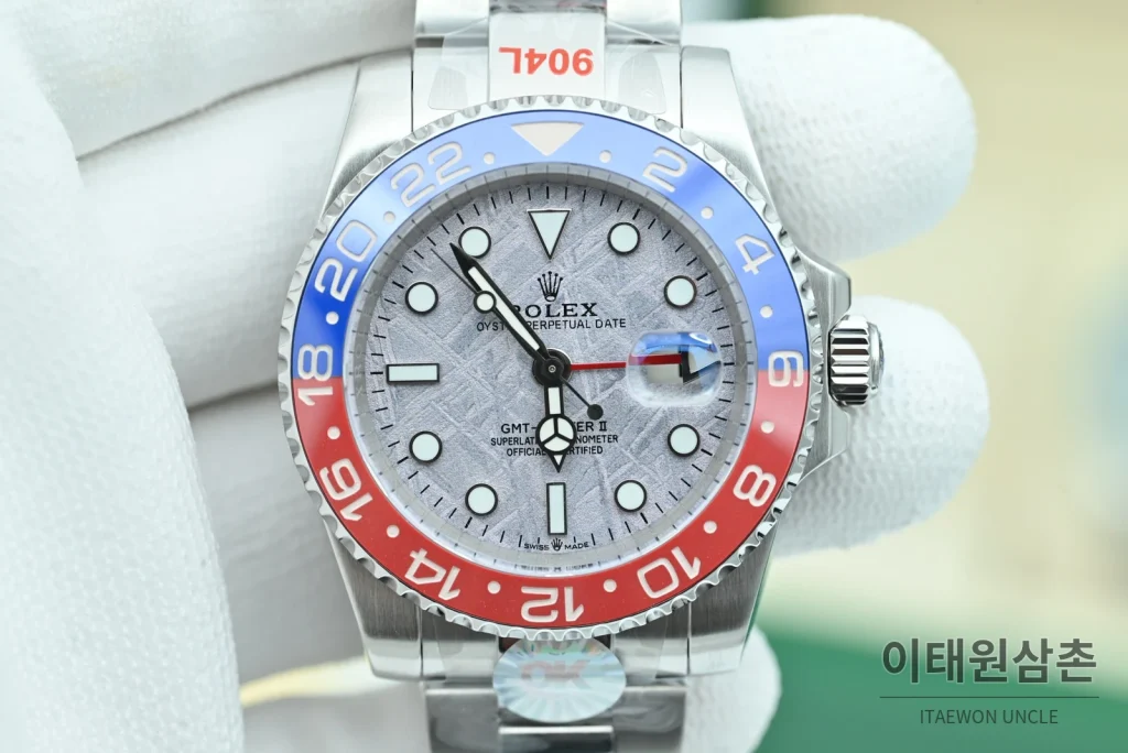 롤렉스 GMT 마스터 II 펩시 운석다이얼 세라믹베젤 오토매틱 40mm