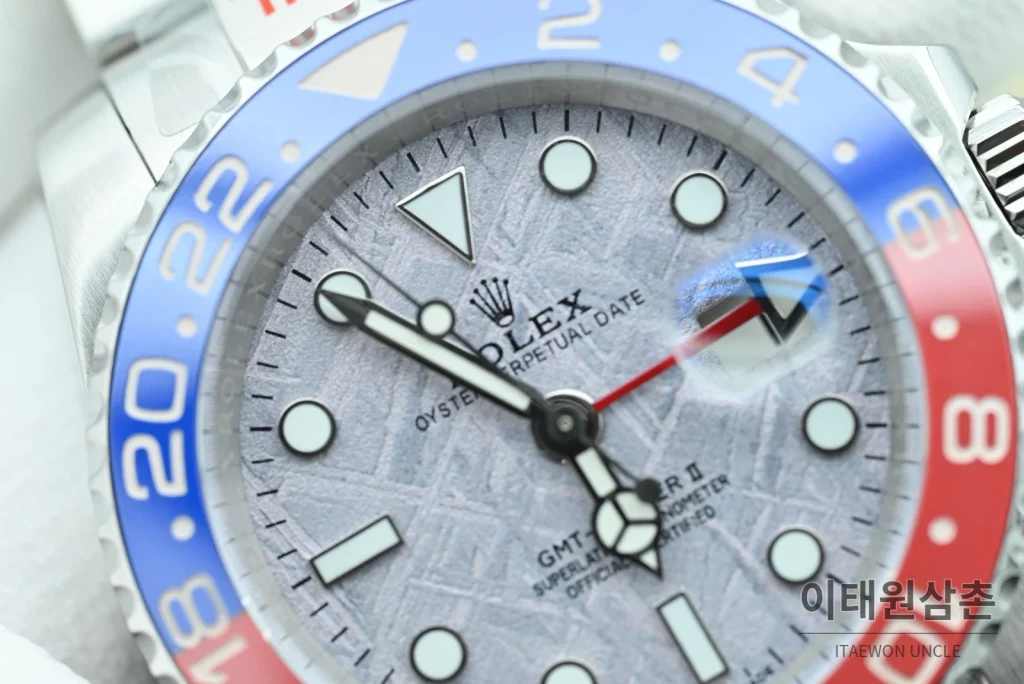 롤렉스 GMT 마스터 II 펩시 운석다이얼 세라믹베젤 오토매틱 40mm