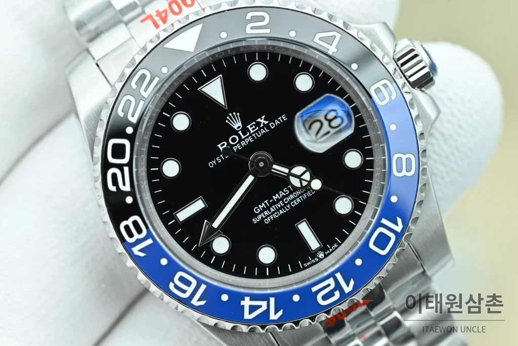 롤렉스 GMT마스터Ⅱ 스틸 블랙블루베젤 블랙다이얼 오토매틱 40mm