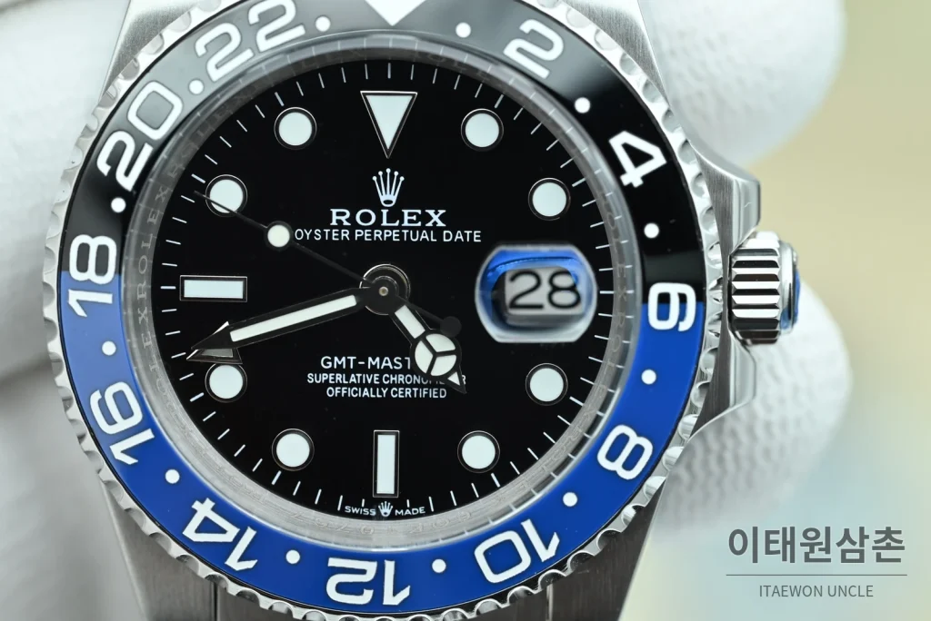 롤렉스 GMT마스터Ⅱ 스틸 블랙블루베젤 블랙다이얼 오토매틱 40mm