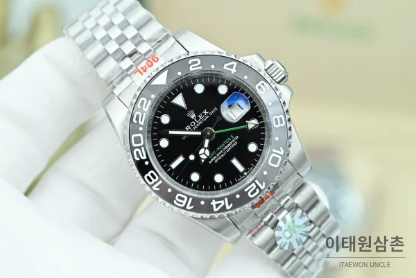 롤렉스 GMT마스터Ⅱ 스틸 블랙그레이베젤 블랙다이얼 오토매틱 OK팩토리 40mm 롤렉스 GMT마스터Ⅱ 스틸 블랙그레이베젤 블랙다이얼 오토매틱 OK팩토리 40mm