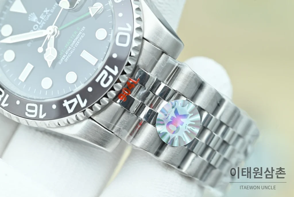 롤렉스 GMT마스터Ⅱ 스틸 블랙그레이베젤 블랙다이얼 오토매틱 OK팩토리 40mm