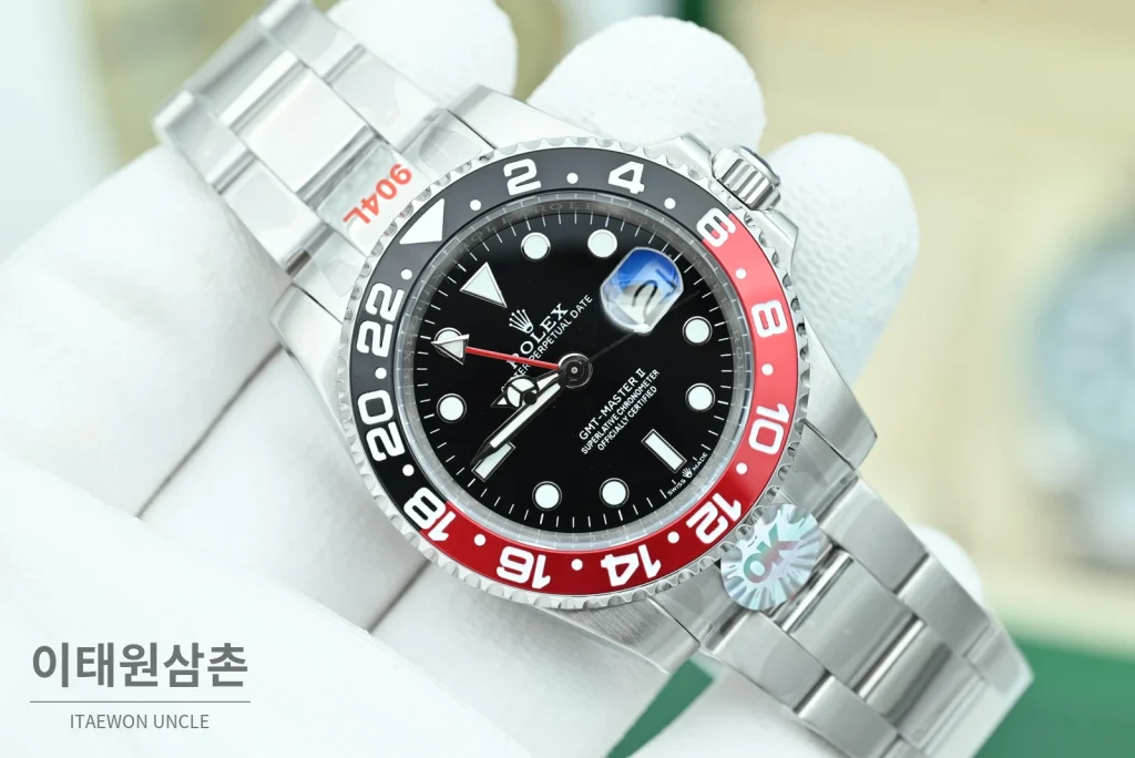 롤렉스 GMT 마스터 II 빈티지 블랙다이얼 블랙레드 베젤 오토매틱 40mm