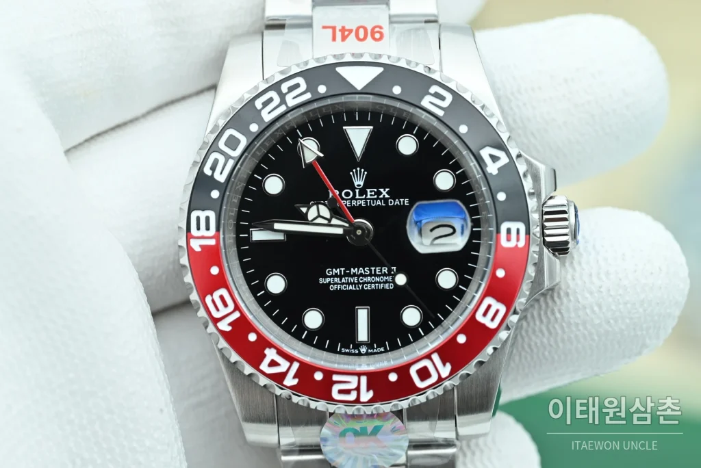 롤렉스 GMT 마스터 II 빈티지 블랙다이얼 블랙레드 베젤 오토매틱 40mm