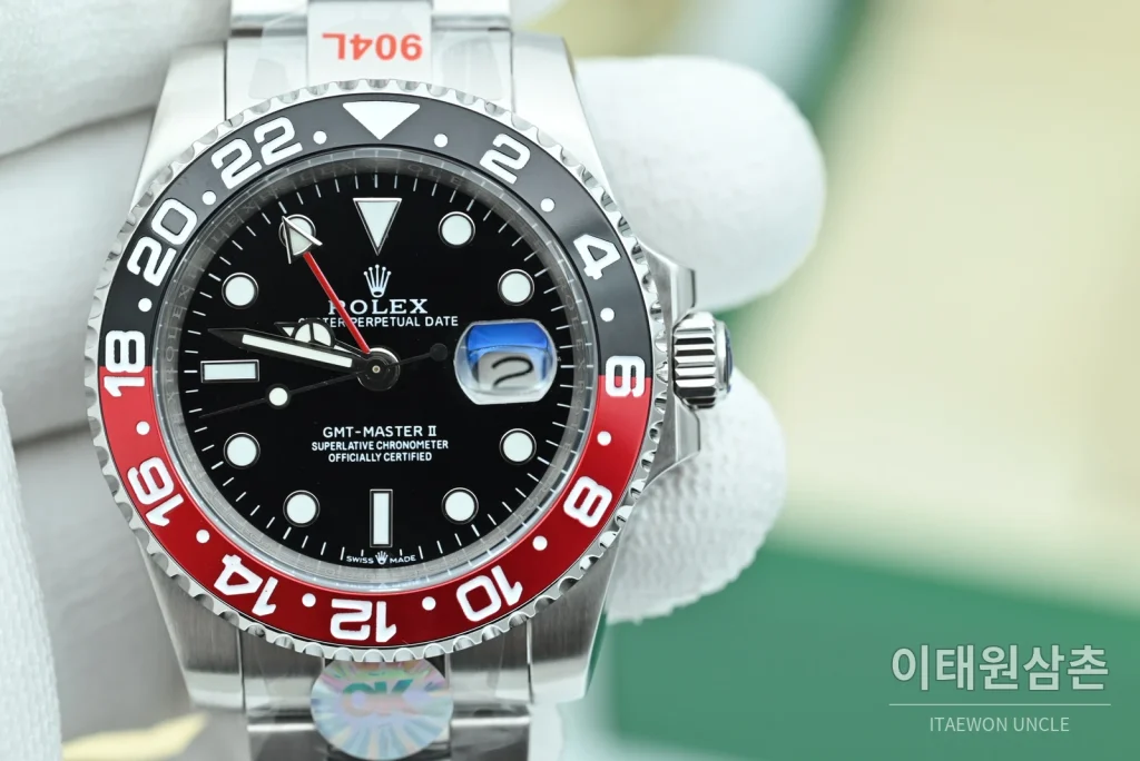 롤렉스 GMT 마스터 II 빈티지 블랙다이얼 블랙레드 베젤 오토매틱 40mm