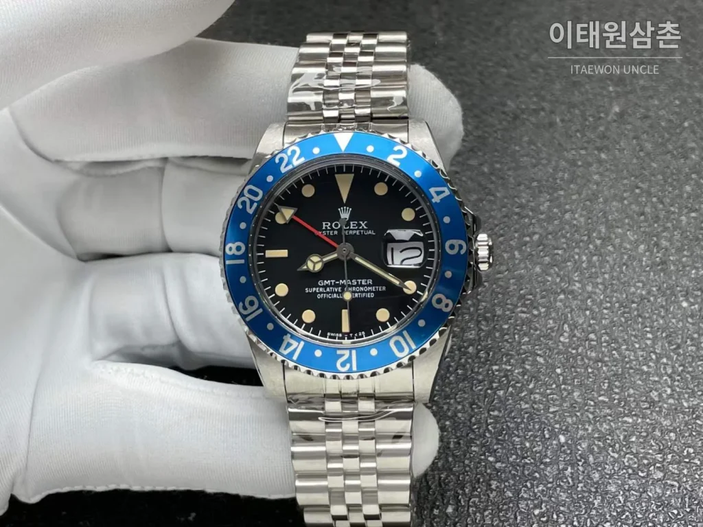 롤렉스 GMT 마스터 II 빈티지 그린베젤 오토매틱 40mm (3)