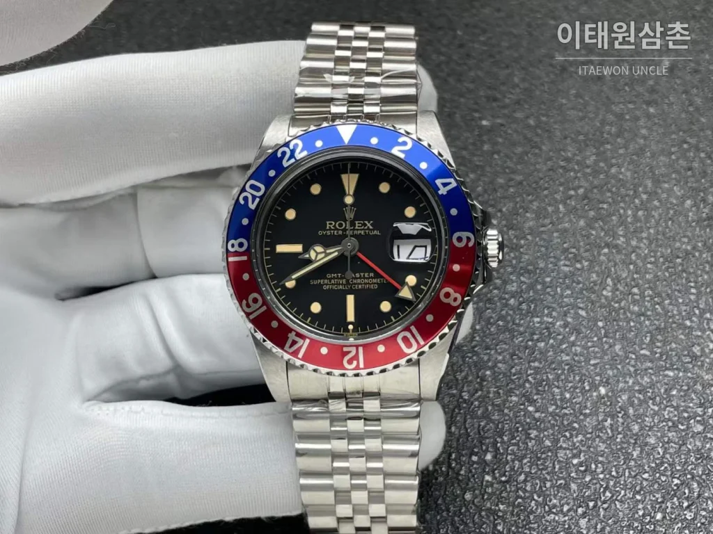 롤렉스 GMT 마스터 II 빈티지 그린베젤 오토매틱 40mm (4)