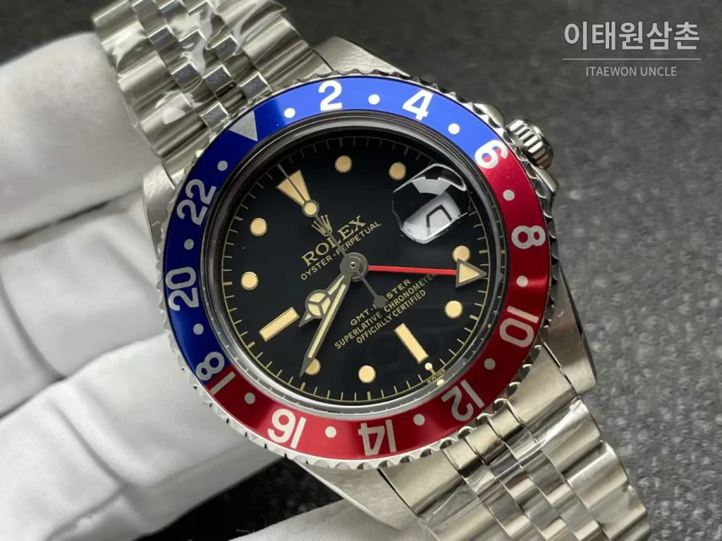 롤렉스 GMT 마스터 II 빈티지 그린베젤 오토매틱 40mm (4)