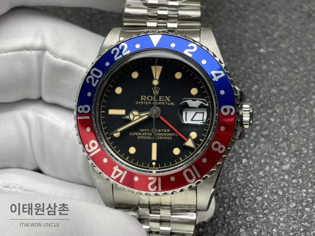 롤렉스 GMT 마스터 II 빈티지 그린베젤 오토매틱 40mm (4)