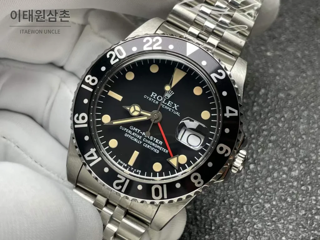 롤렉스 GMT 마스터 II 빈티지 그린베젤 오토매틱 40mm (2)