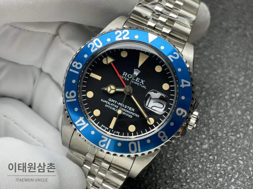 롤렉스 GMT 마스터 II 빈티지 그린베젤 오토매틱 40mm (3)