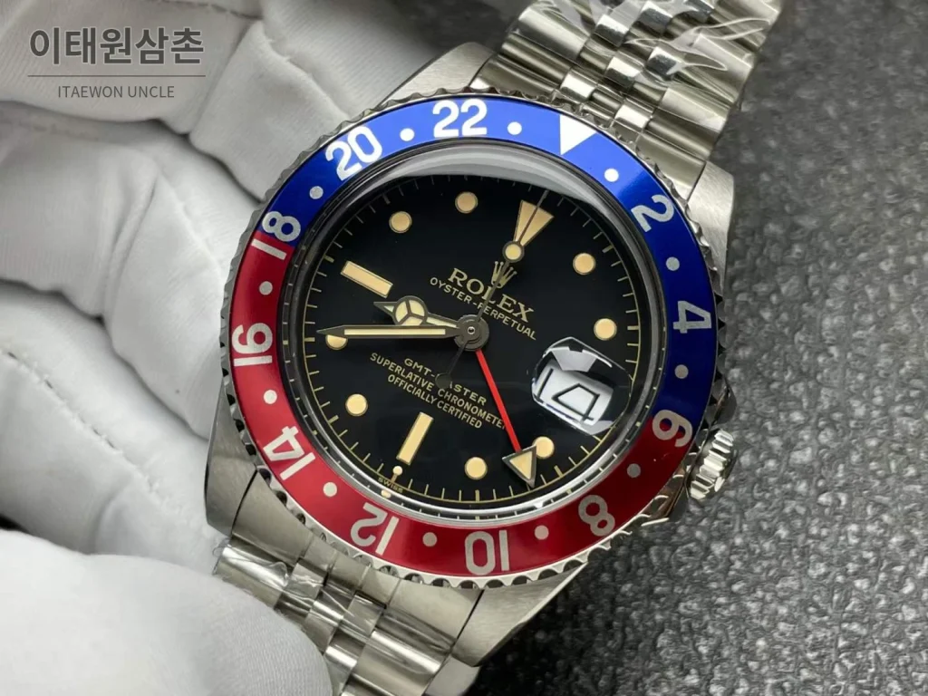 롤렉스 GMT 마스터 II 빈티지 그린베젤 오토매틱 40mm (4)