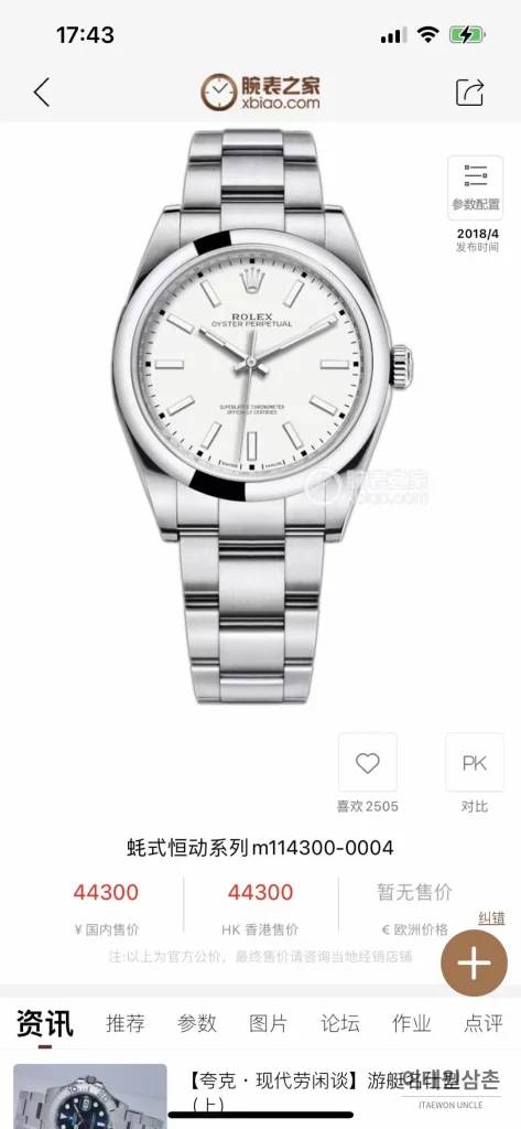 롤렉스 오이스터 퍼페추얼 904L스틸 블루다이얼 오토매틱 39mm (2)