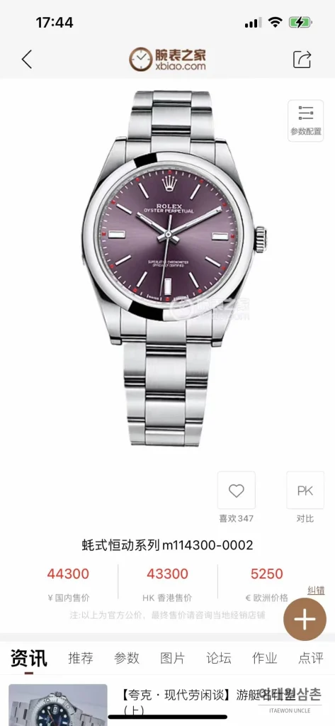 롤렉스 오이스터 퍼페추얼 904L스틸 블루다이얼 오토매틱 39mm (4)