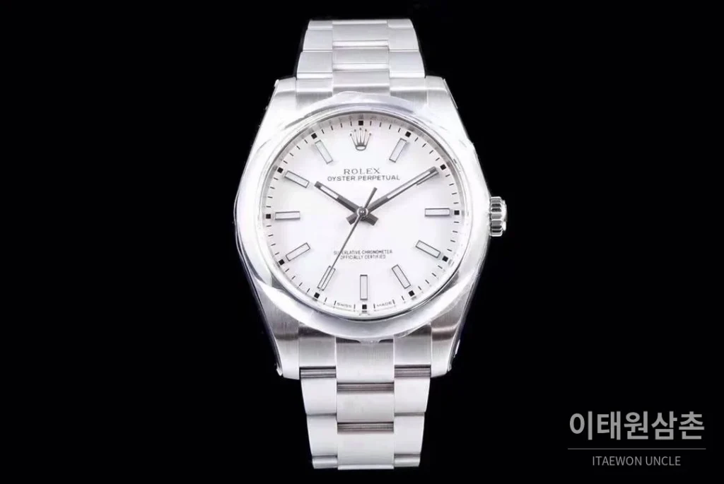 롤렉스 오이스터 퍼페추얼 904L스틸 블루다이얼 오토매틱 39mm (2)