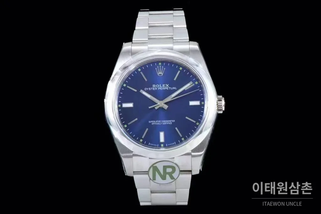 롤렉스 오이스터 퍼페추얼 904L스틸 블루다이얼 오토매틱 39mm (3)