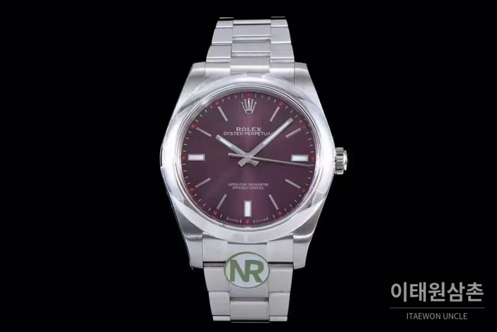 롤렉스 오이스터 퍼페추얼 904L스틸 블루다이얼 오토매틱 39mm (4)