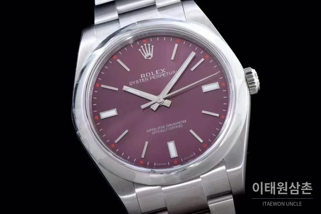 롤렉스 오이스터 퍼페추얼 904L스틸 블루다이얼 오토매틱 39mm (4)