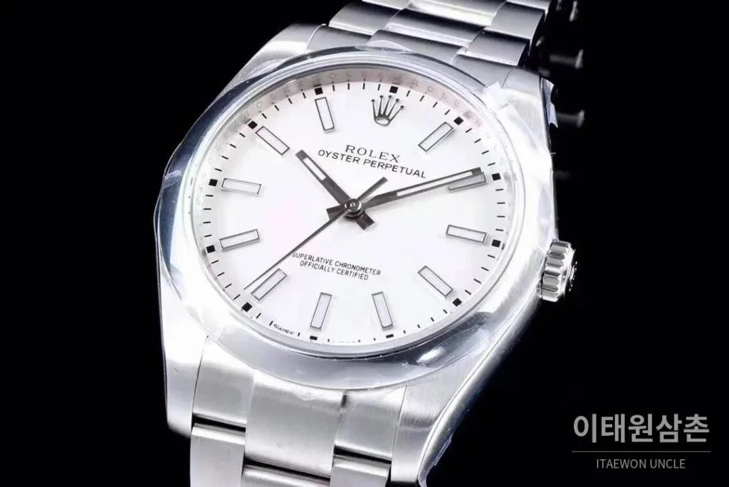 롤렉스 오이스터 퍼페추얼 904L스틸 블루다이얼 오토매틱 39mm (2)