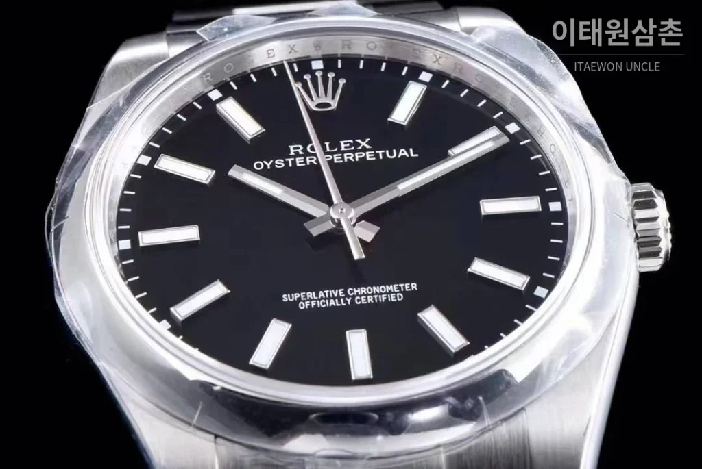 롤렉스 오이스터 퍼페추얼 904L스틸 블루다이얼 오토매틱 39mm