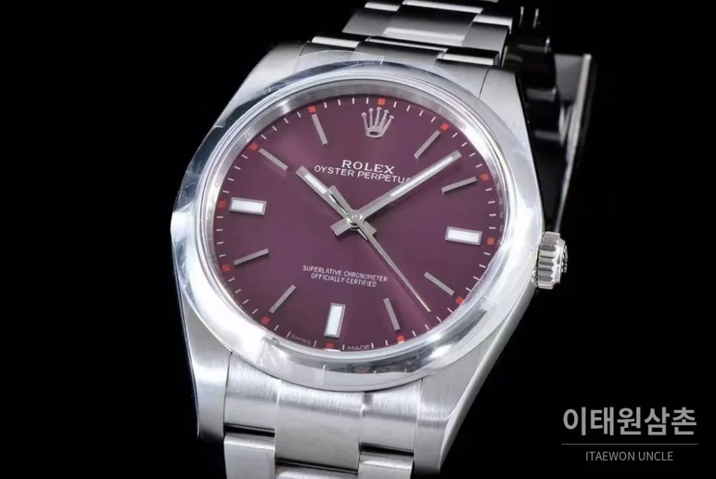 롤렉스 오이스터 퍼페추얼 904L스틸 블루다이얼 오토매틱 39mm (4)