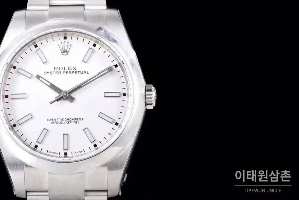 롤렉스 오이스터 퍼페추얼 904L스틸 블루다이얼 오토매틱 39mm (2)