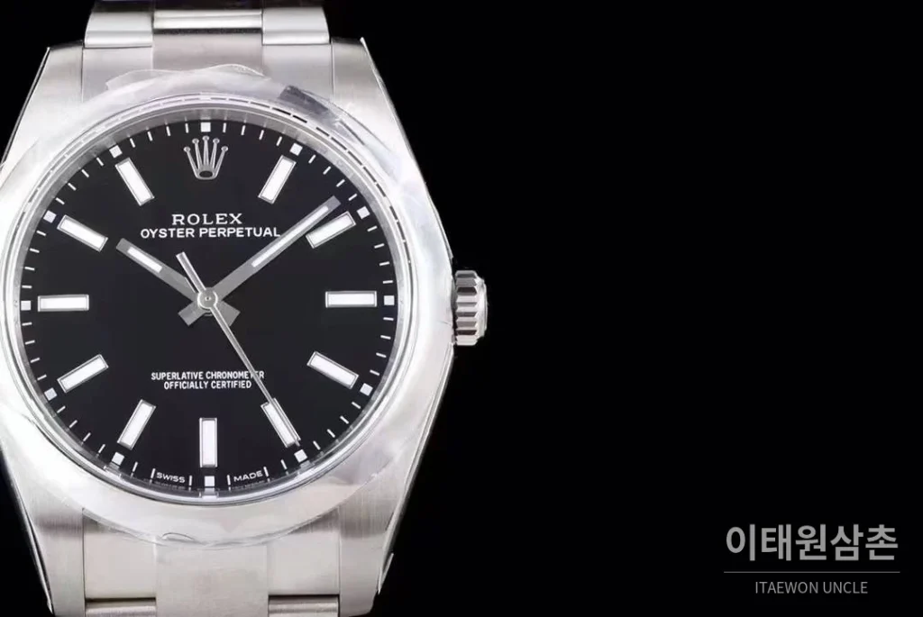 롤렉스 오이스터 퍼페추얼 904L스틸 블루다이얼 오토매틱 39mm