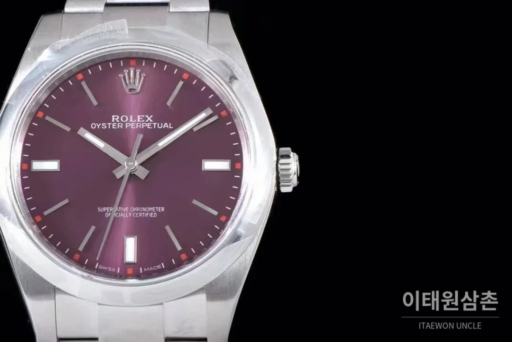 롤렉스 오이스터 퍼페추얼 904L스틸 블루다이얼 오토매틱 39mm (4)