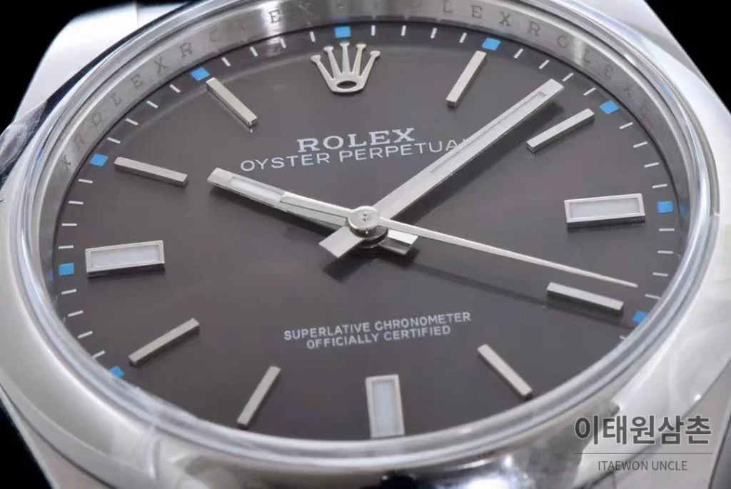 롤렉스 오이스터 퍼페추얼 904L스틸 블루다이얼 오토매틱 39mm (5)