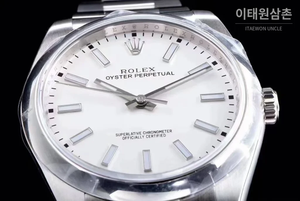 롤렉스 오이스터 퍼페추얼 904L스틸 블루다이얼 오토매틱 39mm (2)
