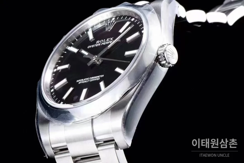 롤렉스 오이스터 퍼페추얼 904L스틸 블루다이얼 오토매틱 39mm
