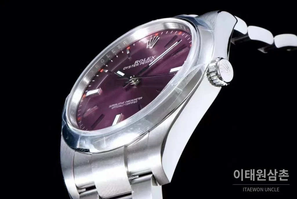 롤렉스 오이스터 퍼페추얼 904L스틸 블루다이얼 오토매틱 39mm (4)
