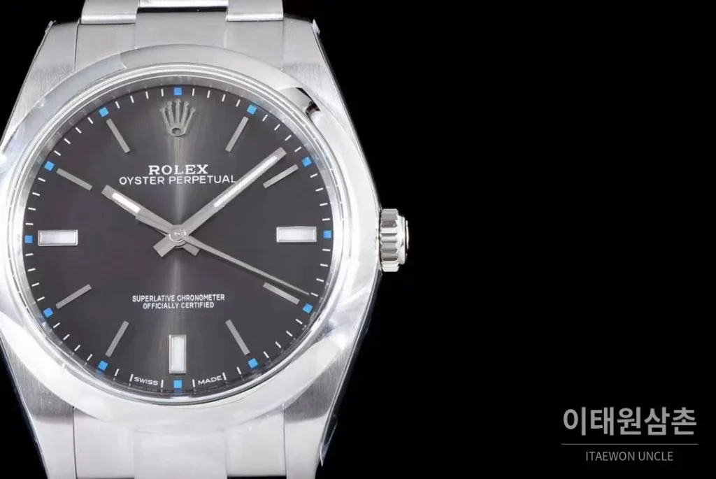 롤렉스 오이스터 퍼페추얼 904L스틸 블루다이얼 오토매틱 39mm (5)