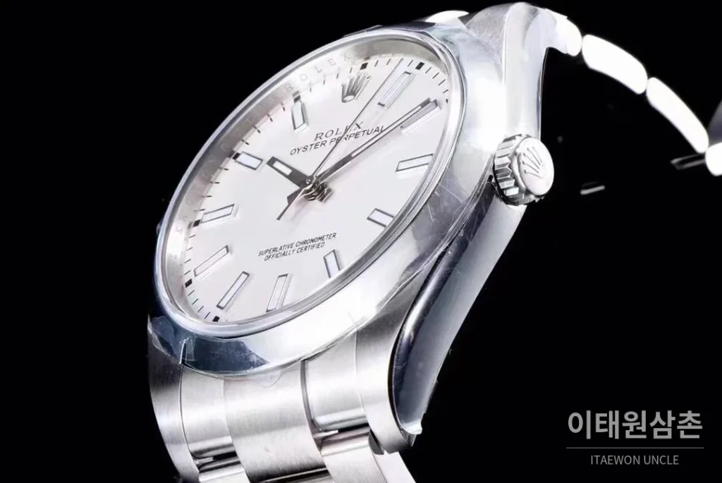 롤렉스 오이스터 퍼페추얼 904L스틸 블루다이얼 오토매틱 39mm (2)