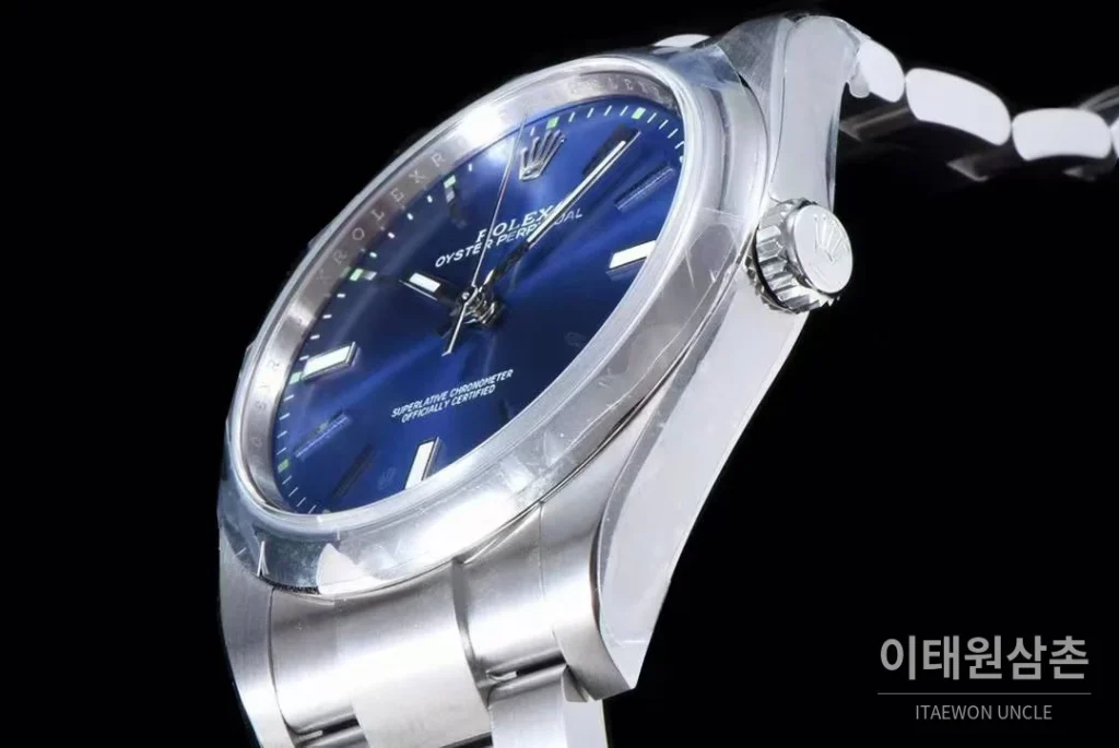 롤렉스 오이스터 퍼페추얼 904L스틸 블루다이얼 오토매틱 39mm (3)